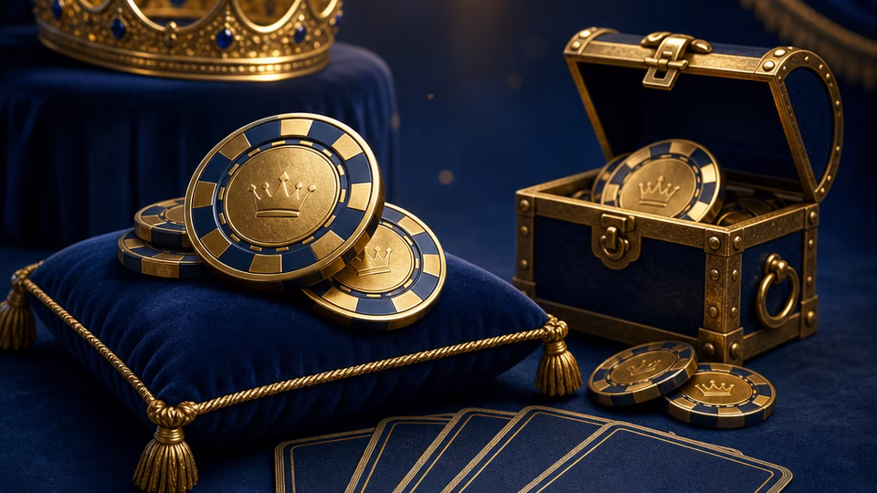 Imperial blue and gold chips illustrating the no-deposit free-chip offer