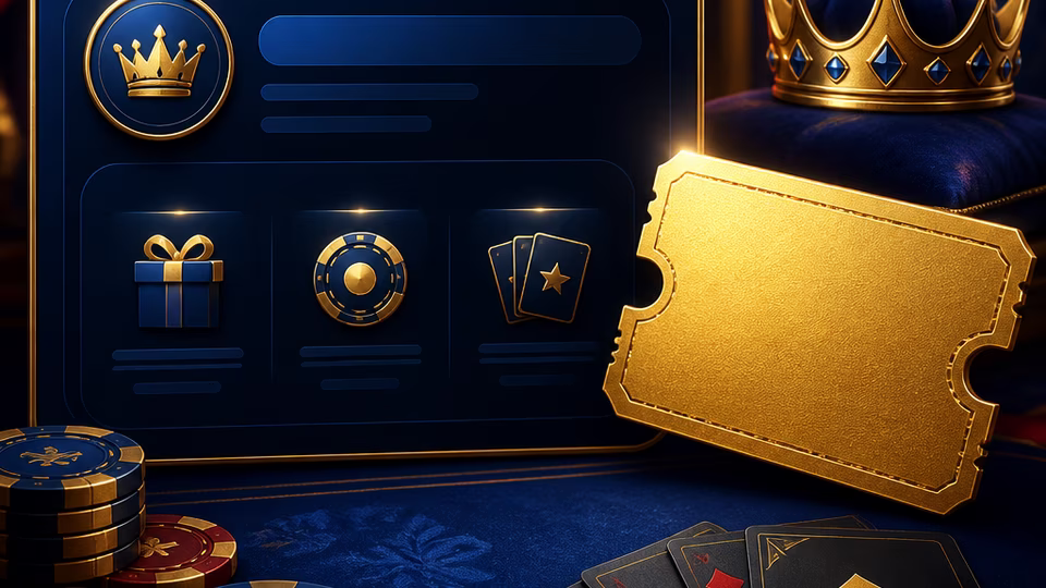 Gold promo ticket beside a Lucky Emperor offer screen
